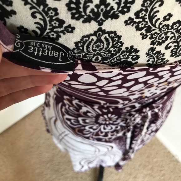 Janette Purple, White & Gold Asymmetrical Dress - Picture 15 of 16